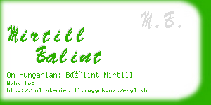 mirtill balint business card